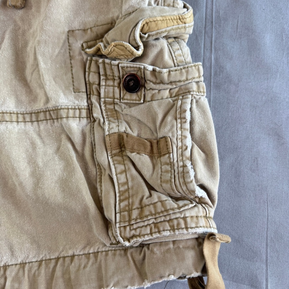 VINTAGE Abercrombie & Fitch Cargo 32 Mens Distressed Paratrooper Pockets Heavy - Picture 3 of 16